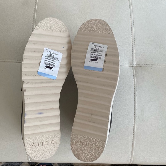 Vince Zeta Platform Shoes Leather Platform Loafers Shoes Black 10M - Picture 10 of 10